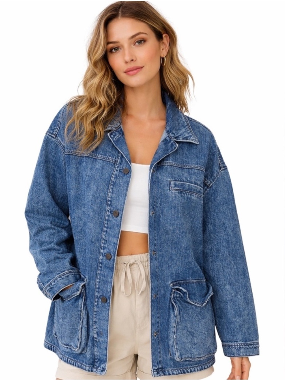 H&M Denim Shacket Size Small